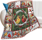 Bird Blanket for Boys Girls Christmas Red Birds Gifts Throw Blanket Cozy Plush Flannel Fleece Blankets for Bed Sofa Decor 40"x50"