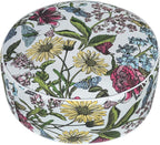 FUNHOME Inflatable Outdoor Ottoman with Air Pump,20"x9" Portable Patio Pouf,Water Resistant,Fade-Resistant,Round Blow Up Footrest Stools for Home Garden Camping Travel(Butterfly Flower)