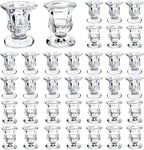 36 Pcs Candlestick Holders 2 Style Taper Candle Holders Bulk Small Glass Candle Holder for Wedding Table Centerpiece Home Party Decor