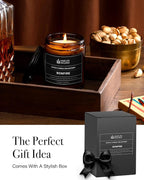 Scented Candles for Men | Bonfire, Mahogany & Teakwood Scented | Wooden Wick, Long Lasting, Masculine Scents | Natural Soy Jar Candle for Home, Bachelor Pad Decor | The Perfect Mens Gift.