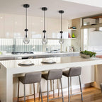 Espird Raindrop Pendant Lights - Matte Black Pendant Lights Kitchen Island, Teardrop Island Pendant Light for Kitchen Modern Chandelier for Bedroom Bathroom Living Room