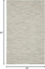 Nourison Positano Indoor/Outdoor Light Grey 3' x 5' Area Rug, Easy Cleaning, Non Shedding, Bed Room, Living Room, Dining Room, Backyard, Deck, Patio (3x5)