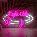 LISIGNVE Night Club Neon Sign Dimmable Switch Led Bar Sign Neon Light for Wall Decor USB Powered Music Light Up Sign for Bar Club Party Pub Music Station(16.5 * 9.8 In)