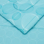 Amazon Basics Full/Queen Comforter Set with Geometric Sheets, 7-Piece Industrial Teal Bedding, Lightweight Microfiber Bed-in-a-Bag