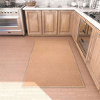 Area Rug with Non Slip Rubber Backing, Washable Soft Floor Carpet for Living Room, Kitchen, Entryway Indoor, Bedroom, Laundry, Low Pile Area Rugs, Solid Color with Pointillism Style (Camel, 3' * 5')