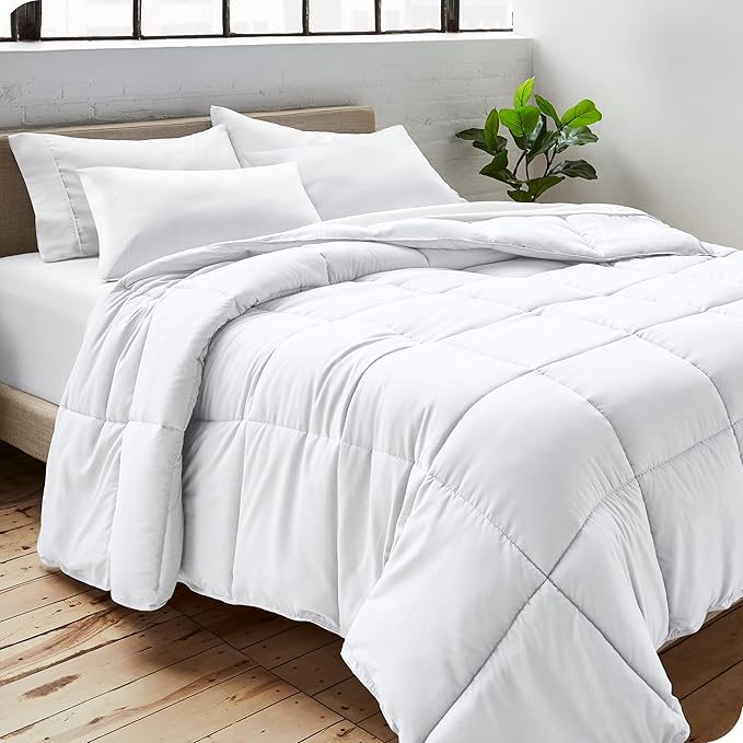 Bare Home Duvet Insert Comforter - Oversized Queen - Goose Down Alternative - Ultra-Soft - Premium 1800 Series - All Season Warmth - Bedding Comforter (Oversized Queen, White)