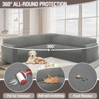 HDCAXKJ Sectional Couch Cover L Shape Stretch Sofa Covers Washable Jacquard Corner Couch Slipcover Non Slip Sectional Slip Cover U Shaped Furniture Protector for Pets Dogs (Light Grey, X-Large)