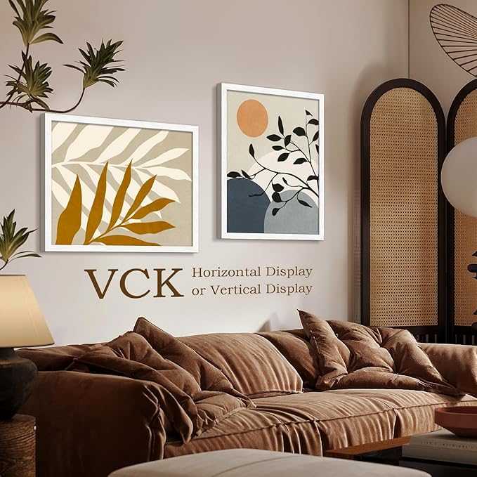 VCK 22x28 Poster Frame Set of 3 - White,Solid Wood Picture Frames, Textured Exclusive Wall Gallery Frame