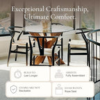 POLY & BARK Weave Dining Chairs – Mid-Century Modern Wishbone Dining Chairs with Arms, Solid Wood Frame, Indoor Use – Black – Set of 2 - Ideal for Dining Room, Kitchen or Stylish Accent Setting