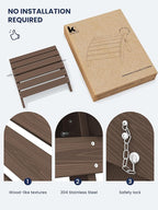 KINGYES Folding Adirondack Ottoman for Adirondack Chair, Brown