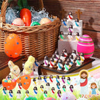 Bememo 100 Pcs Jesus Toys Original Design Mini Rubber Little Jesus Figurine to Hide and Seek Religious Party Favors Sunday School Craft Baptism Gifts for Easter Egg Stuffers(Multicolor)