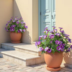 UV Resistant Artificial Petunias 13.3In Fake Flowers 4PCS Artificial Flowers for Outdoors Silk Flowers Fake Hanging Basket Plants Suitable for Outdoor Porch Decor Patio Decor, Light Purple