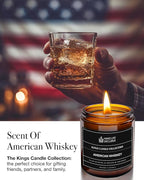 Scented Candles for Men | Whiskey Scented | Wooden Wick, Long Lasting, Masculine Scents | Natural Soy Jar Candle for Home, Bacehlor Pad Decor | The Perfect Mens Gift