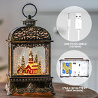 Christmas Snow Globe, Lighted Church Nativity Scene, Musical Snow Water Lantern Swirling Glittering Holiday Decoration and Gift for Family Children or Friends