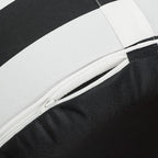 Inflatable Outdoor Ottoman with Air Pump,20"x9" Portable Patio Pouf,Water Resistant,Fade-Resistant,Round Blow Up Footrest Stools for Home Garden Camping Travel(Black White)