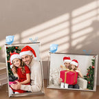 2 Pack 5x7 (Full Size:6x8) Acrylic Picture Frames With Stand, Clear Magnetic Photo Frame, Frameless Tabletop Picture Frame with Magnets for Home Office Desktop Display Horizontal or Vertical