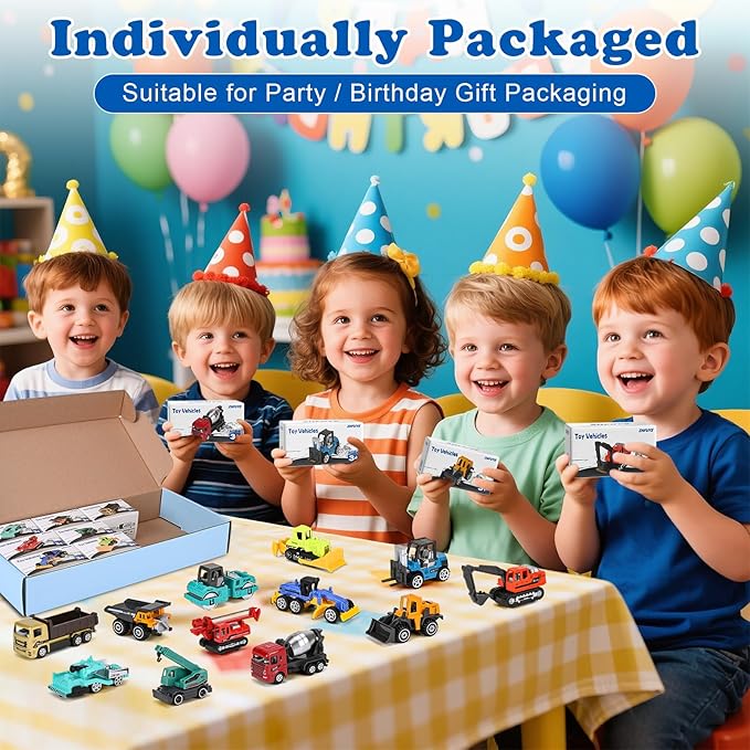 ZHFUYS 12PCS Metal Mini Cars Toy for Kids, Toy Cars for Kids, Trucks Toy Vehicles Set for Toddlers, Party Favors for Toddler Toys,Educational Play, Birthday Gift for Boys Girls