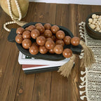 OMISHE 60" Long Extra Large Wood Bead Garland with 1.6" Diameter Wooden Beads and Tassels, Rustic Farmhouse Country Decorative Beads for Home Decor Tiered Tray Decor, Brown