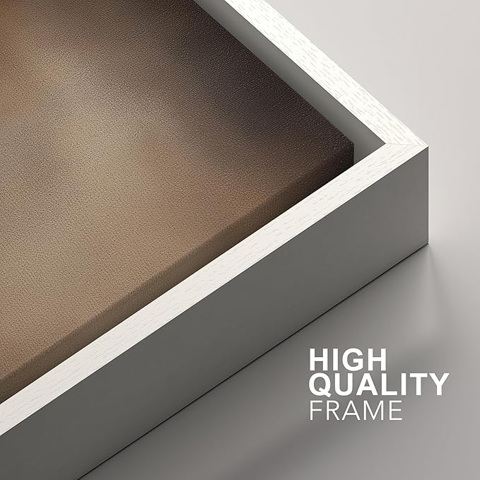 SIGNFORD Framed Canvas Print Wall Art Set Darkened Metallic Texture in Brown Tones Industrial Style Abstract Illustrations Modern Art Decorative for Living Room, Bedroom, Office - 16"x24"x2 White