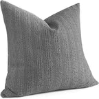 1 Piece 26x26 Pillow Cover Stone Washed Decorative Euro Sham Cotton Large Throw Pillow Cover Square Pillowcase for Couch Bed Living Room, Grey