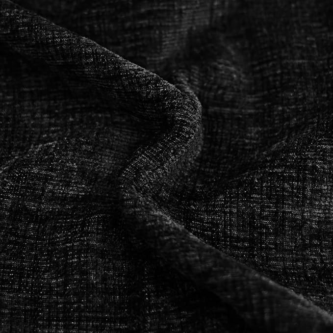 CaliTime Throw Pillow Covers Decorative 18 X 18 Inches Pack of 4 Cozy Chenille Cushion Cases for Couch Sofa Bed Living Room Home Black