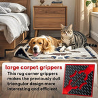 Rug Non Slip Grippers, Reusable Keep Rug Corner Down Tape Pads for Hardwood Floors, Strong Carpet Gripper for Area Rugs, No Damaging for Floor, 32Pcs