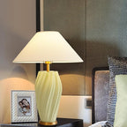 Modern E26 Ceramic Table Lamps 20.5", Sage Green Plug in Table Lamp Funky Decor for Living Room Desk End Bedroom Bedside Room Office