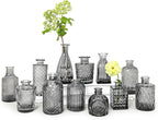 Bud Vase Set of 12, Black Bud Vases in Bulk, Small Flower Vases for Centerpieces, Mini Vintage Vase for Rustic Wedding, Home,Table Decoration