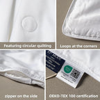 EP Mode Mulberry Silk Filled Quilt with 100% Viscose from Bamboo Fabric, Natural Lightweighted Cooling Comforter (White, Queen 88” X 88”)