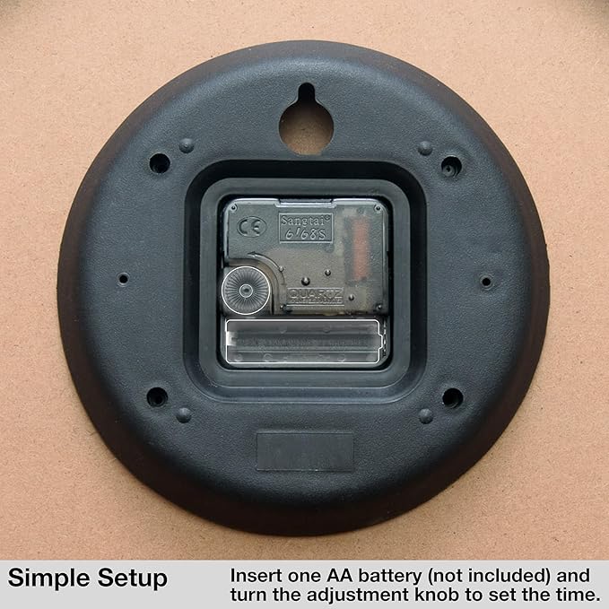 Driini Analog Dome Glass Wall Clock (12") - Pine Wood Frame with Two-Tone Wooden Face - Battery Operated with Silent Movement - Large Decorative Clocks for Classroom, Office, Living Room, or Bedrooms.