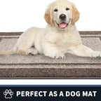 PURRUGS Dirt Trapping Door Mat 24" x 60", Non-Slip/Skid Machine Washable Entryway Rug, Shoes Scraper, Area Rug, Super Absorbent Welcome Mat for Muddy Wet Shoes and Paws, Beige & Grayish Brown