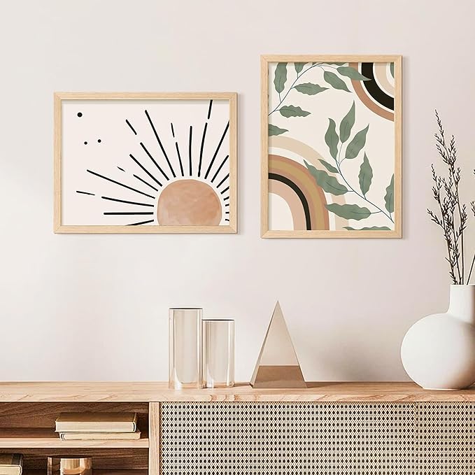 upsimples 12x16 Frame, Natural Solid Wood Picture Frames, Display 8.5x11 with Mat or 12 x 16 Without, Vertical & Horizontal Wall Hanging, 1 Pack, Natural