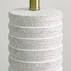 PoKat 27" Stone-Like Farmhouse Ceramic Table Lamps Set of 2 for Bedroom, Rustic Nightstands Lamps for Night Stands, Distressed Neutral Bedside Lamps with Natural Textured for Living Room, Home Decor