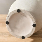 LUKA Antique Ceramic Vase with 2 Handle,9.25 inches Rustic Vase Minimalist Decor, Decorative Vases for Home Decor, Table, Living Room, Shelf, Christmas Decoration(Large,White)