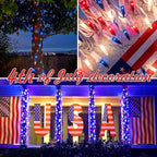 300LIGHTS(2*150L) RED WHITE and BLUE Extra-Bright With End Connectors Christmas Decorative Lights 19.44m UL Certified Mini String Light Set Waterproof for Home Garden Holiday Tree Party Patio