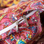 ABREEZE Bohemian Duvet Cover Set Colorful Orange Boho Retro Bedding Set Damask Paisley Cotton Duvet Cover Tribal Reversible Bedding Exotic Style Comforter Cover 3-Piece Full