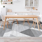 HOMFINE Washable Modern Area Rug - Geometric Style 6x9 Rugs for Living Room, Bedroom, Machine Washable Rug Soft Non Slip Non Shedding Area Rug - Grey, 6'x9'