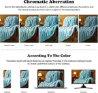 NEWCOSPLAY Faux Fur Twin Blanket Blue 3D Ribbed Plush Thick Warm Blanket for Couch Sofa Bed 850GSM (Blue Ribbed, Twin(60"x80"))