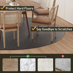 Black Plastic Floor Mat for Under Dining Table, 8ft Round No Slip Waterproof Vinyl Area Rug for Home, Anti-Spill Hard Floor Protector Cover for Living Room, Splat Mat for Under High Chair