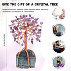Amethyst Crystal Tree with Fluorite Rough Base Tree of Life Decor for Shelf, Bedroom, Birthday Gifts for Women, Sister Gifts, Birthday Gifts for Mom, Cute Home Decor Purple Decor Housewarming Present