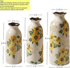 Levvohd Autumn Ceramic Vase Set of 3, Vintage Small Vases for Decor Home Your Kitchen Bedroom Living Room Bathroom Shelf Centerpiece Table Decorations (H 9.5" + H7.7 + H5.9)