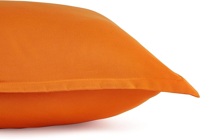 Amazon Basics 2 Piece Soft Microfiber Kids' Comforter and Pillow Sham Set, Twin, Bright Orange, Solid