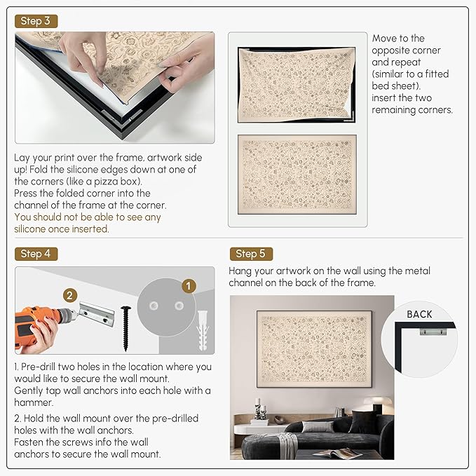 SIGNWIN 46"x72" Extra Large Framed Wall Art Vintage Botanical Sketch with Detailed Floral Pattern, Classic Nature Illustration for Home Living Room Bedroom Decor (Frame Assembly Required)