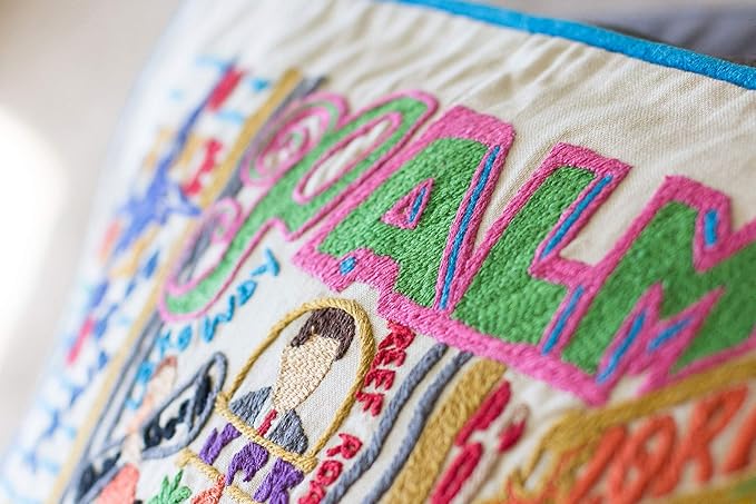 Catstudio Palm Beach Embroidered Decorative Throw Pillow