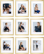 Sheffield Home 9 Piece Gallery Wall Frame Set, 11x14 Inch, Gold