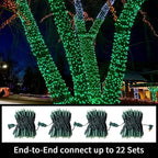 100 Count Green- String Lights - 21.6FT LED Christmas Lights, Mini led Lights for Indoor Outdoor Home Holiday Party Wedding Independence Day Decoration