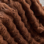 Lotus Karen Faux Fur Throw Blanket Dark Coffee - Big Bubble Rabbit Fluff Blanket for Couch Bed Sofa,Softest Fluffy Fuzzy Cozy Blanket,Thick Furry Plush Shaggy Warm Blankets for Women,108x90 Inches