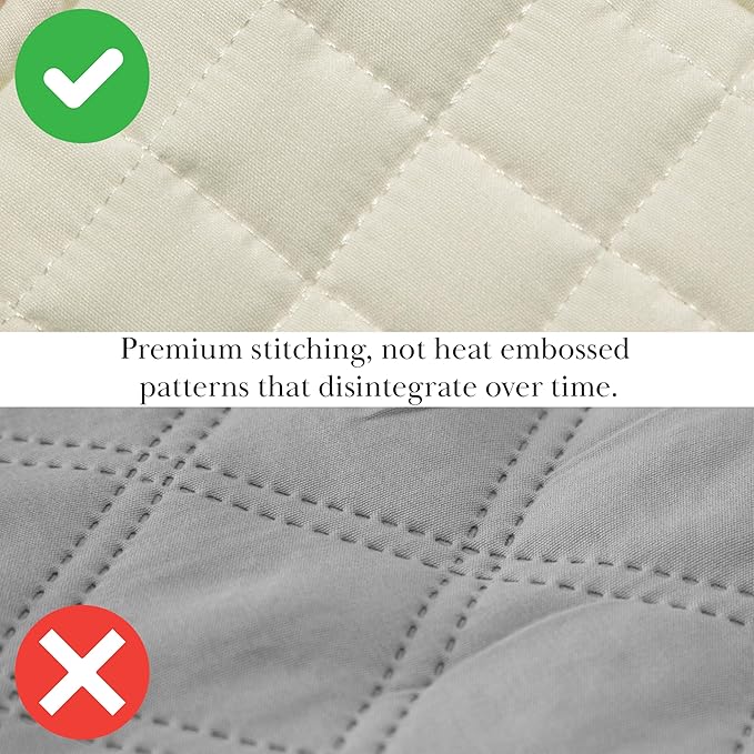 Southshore Fine Living, Inc. Oversized King Quilt Bedding Set, Soft Brushed Microfiber, Wrinkle-Free, Stain and Pet Hair Resistant Bedding, California/King Size Quilt Coverlet Set w/2 Shams, Cream