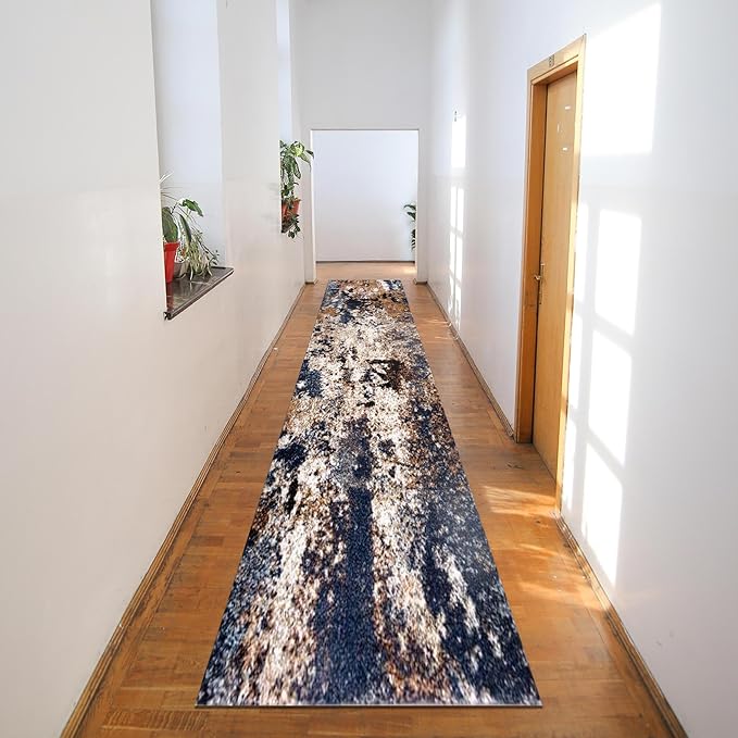 Keen Home Design Area Rugs - 2x18 Non-Shedding, Abstract Rugs for Kitchen, Living Room, Bedroom, Dining Room, Entryway - Size: 2'8" x 18', Multi