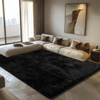 9x12 Fluffy Area Rugs for Living Room,Large Fuzzy Shag Area Rug for Bedroom,Black Soft Non-Shedding Indoor Plush Carpet for Kids Bedroom Nursery Home Decor